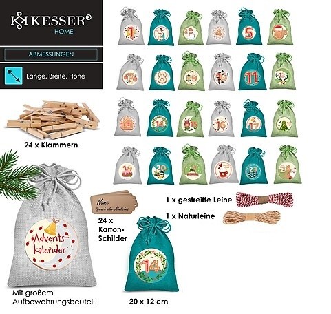 Maišelių su skaičiais rinkinys "Kesser"
