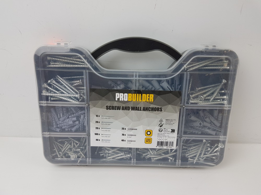 330 vnt. varžtų ir kaiščių rinkinys "Probuilder"