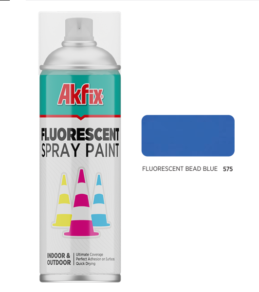 Fluorescencinės spalvos purškiamieji dažai "Akfix", 6 vnt x 400 ml. ( mėlyni)