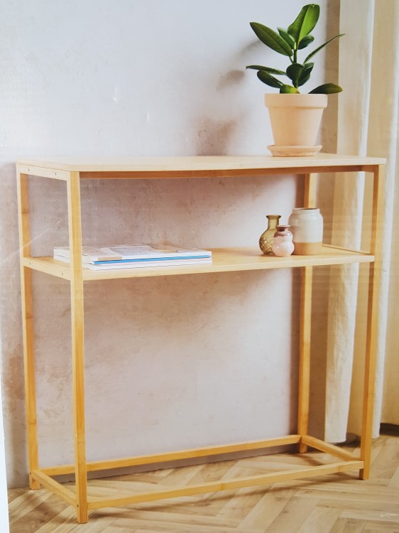 Bambukinis konsolinis staliukas, 80 x 32 x 81 cm.