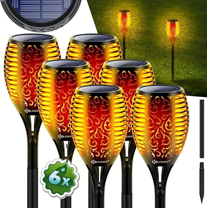 6 vnt. saulės energija įkraunamų LED žibintų "Kesser"