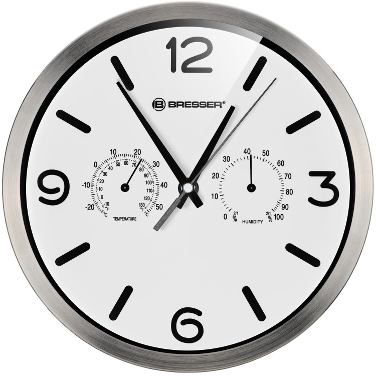 Radijo sieninis laikrodis su termometru ir higrometru "Bresser MyTime"