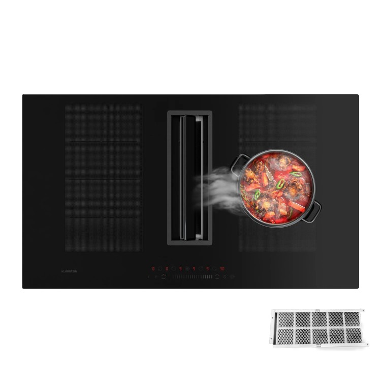 Indukcinė kaitlentė su integruotu gartraukiu "Klarstein Chef Fusion Down Air System", su defektu