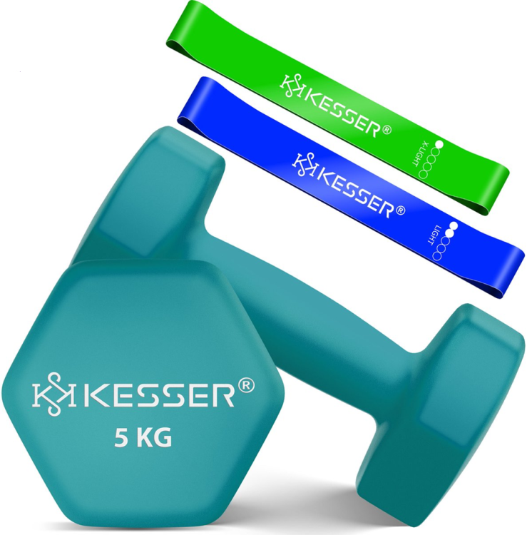 Hanteliai "Kesser", 2 x 5 kg.